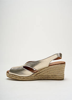 Sandale/pantofi decupați țesătură satinată toc de 4 la 6 cm auriu LA MAISON DE L'ESPADRILLE femeie