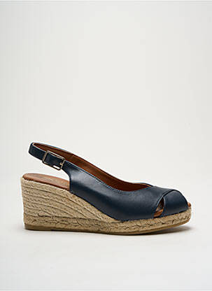 Espadrile țesătură satinată toc de 4 la 6 cm albastru LA MAISON DE L'ESPADRILLE femeie
