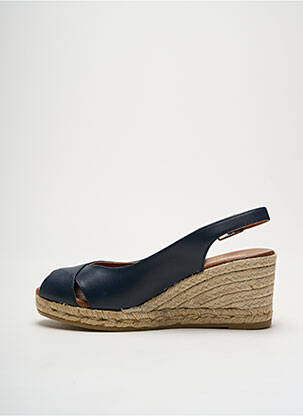 Espadrile țesătură satinată toc de 4 la 6 cm albastru LA MAISON DE L'ESPADRILLE femeie