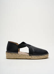 Espadrile țesătură satinată toc plat până la 3 cm negru LA MAISON DE L'ESPADRILLE femme