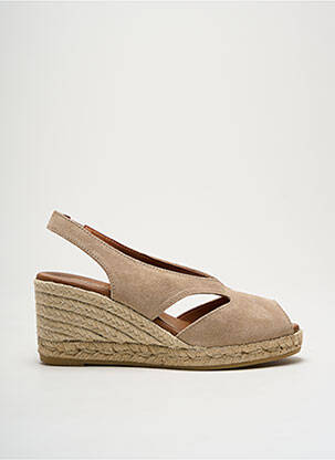 Espadrile nubuc toc de 4 la 6 cm bej LA MAISON DE L'ESPADRILLE femeie