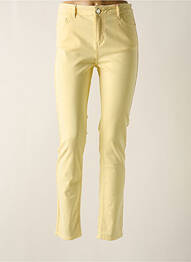 Pantalon slim țesătură poplin talie înaltă galben CONCEPT K femme