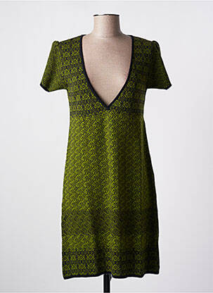 Rochie pulover verde NID D'ABEILLE femeie