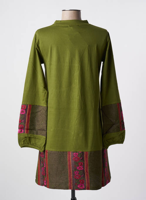 Rochie midi verde NID D'ABEILLE femeie