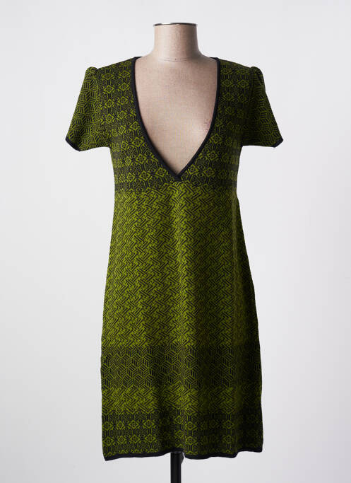 Rochie pulover verde NID D'ABEILLE femeie