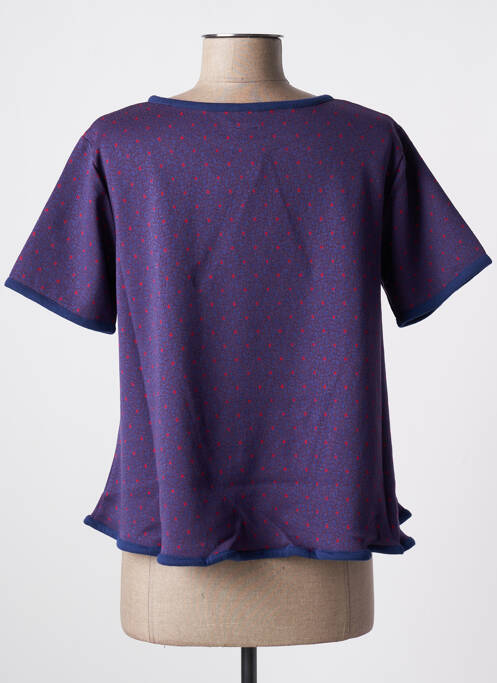 Tricou imprimeu fantezie mâneci scurte albastru NID D'ABEILLE femme