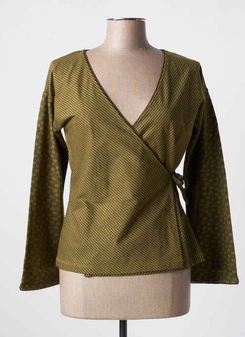 Cardigan petrecut verde NID D'ABEILLE femeie