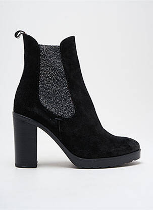 Botine/ghete nubuc toc de 7 la 9 cm negru MINKA DESIGN femeie