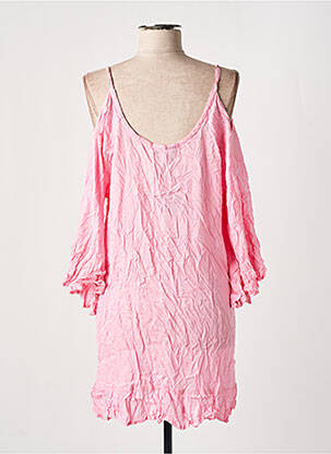 Rochie midi croială fluidă mâneci lungi roz PINK P femeie