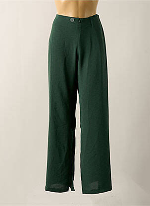 Pantalon larg țesătură crep talie înaltă verde LO! LES FILLES femeie
