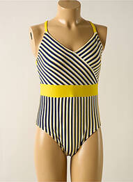 Costum de baie dintr-o singură piesă efect material satinat top sutien modelat galben MARIE JO femme