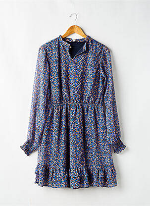 Rochie midi guler rotund mâneci lungi albastru GARCIA fată