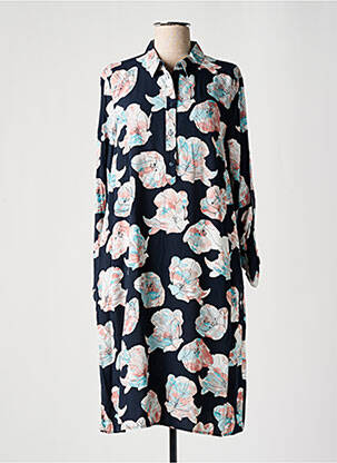 Rochie midi imprimeu floral mâneci lungi albastru TOM TAILOR femeie
