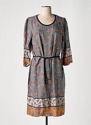Rochie midi mâneci 3/4 mâneci 3/4 albastru GRIFFON femeie