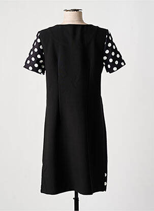 Rochie midi țesătură crep mâneci scurte negru HIPPOCAMPE femeie