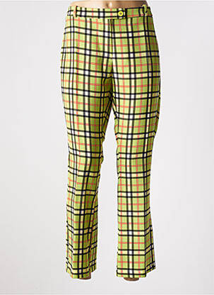 Pantalon drept țesătură crep mărime normală verde HIPPOCAMPE femeie