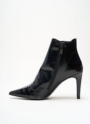 Botine/ghete material neted toc de 7 la 9 cm negru PERLATO femeie