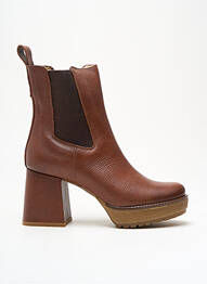 Botine/ghete material neted toc de 7 la 9 cm maro GADEA femme