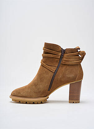 Botine/ghete nubuc toc de 7 la 9 cm maro PHILIPPE MORVAN femeie