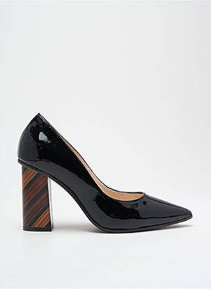Pantofi cu toc material neted toc de 7 la 9 cm negru LODI femeie