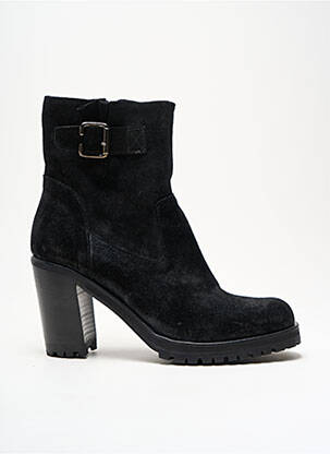 Botine/ghete nubuc toc de 7 la 9 cm negru NIMAL femeie