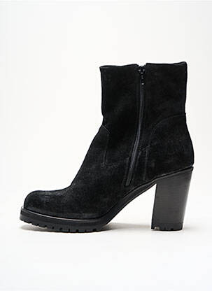 Botine/ghete nubuc toc de 7 la 9 cm negru NIMAL femeie