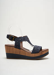 Sandale/pantofi decupați toc de 4 la 6 cm albastru ALPE femme