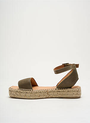 Espadrile toc de 4 la 6 cm verde PÖLKA femeie