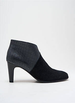 Botine/ghete țesătură satinată toc de 4 la 6 cm negru ADIGE femeie