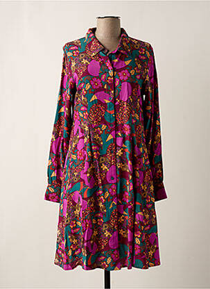 Rochie midi imprimeu floral mâneci lungi roz AGATHE & LOUISE femeie