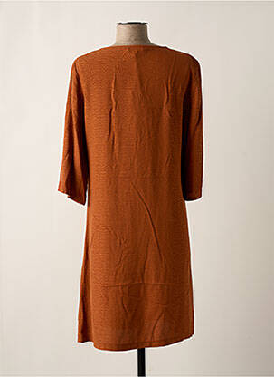 Rochie midi croială fluidă mâneci 3/4 maro JANIS & JOHN femeie