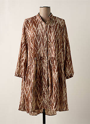 Rochie scurtă mâneci 3/4 mâneci 3/4 maro JCL femeie