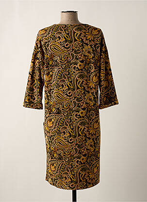 Rochie midi mâneci 3/4 mâneci 3/4 galben FRED SABATIER femeie