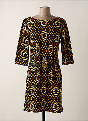 Rochie scurtă mâneci 3/4 mâneci 3/4 maro ZEPELINE femeie