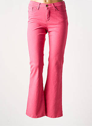 Blugi bootcut elasticitate talie joasă roz LCDN femeie