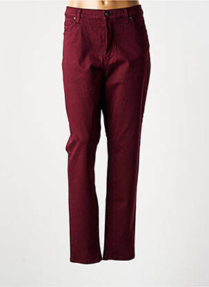 Pantalon slim talie înaltă talie înaltă roșu LCDN femeie