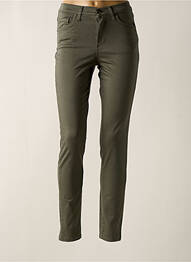 Pantalon slim țesătură poplin talie înaltă verde LCDN femme
