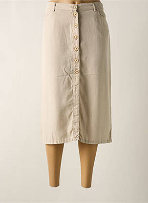 Fustă midi bej LCDN femeie