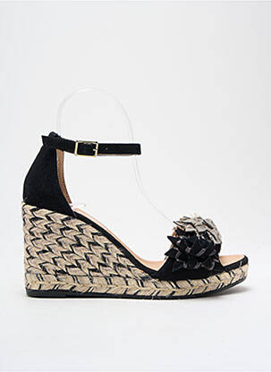 Espadrile nubuc toc de 7 la 9 cm negru GAIMO femeie