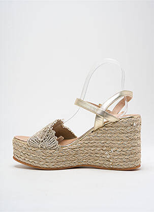 Espadrile țesătură satinată toc de 7 la 9 cm auriu GAIMO femeie