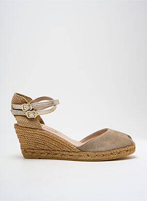 Espadrile țesătură satinată toc de 4 la 6 cm auriu GAIMO femeie