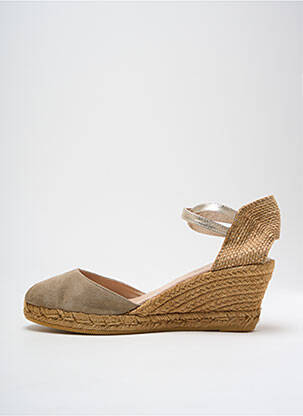 Espadrile țesătură satinată toc de 4 la 6 cm auriu GAIMO femeie