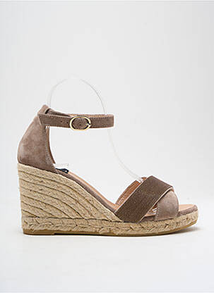 Espadrile nubuc toc de 7 la 9 cm maro GAIMO femeie