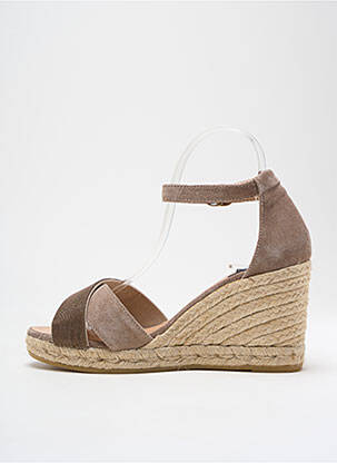 Espadrile nubuc toc de 7 la 9 cm maro GAIMO femeie