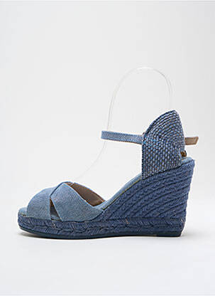 Espadrile țesătură satinată toc de 7 la 9 cm albastru GAIMO femeie