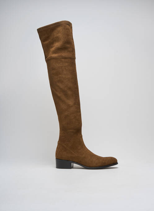 Cizme peste genunchi vârf rotund toc de 4 la 6 cm maro ADIGE femme