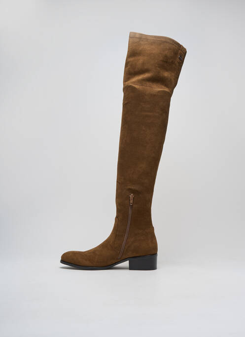 Cizme peste genunchi vârf rotund toc de 4 la 6 cm maro ADIGE femme