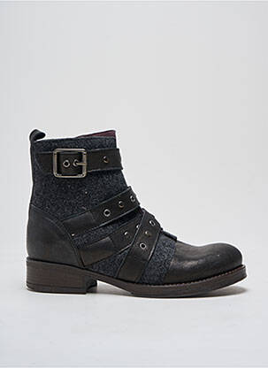 Botine/ghete material neted toc plat până la 3 cm negru BRAKO femeie