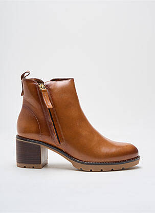 Botine/ghete material neted toc de 4 la 6 cm maro KARSTON femeie