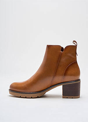 Botine/ghete material neted toc de 4 la 6 cm maro KARSTON femeie